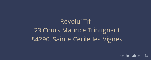 R&eacute;volu' Tif