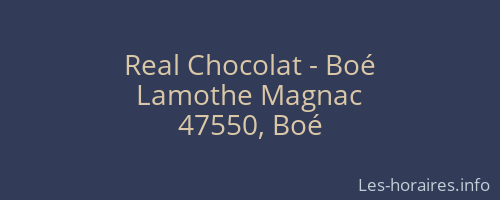Real Chocolat - Boé