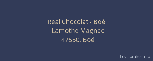 Real Chocolat - Boé