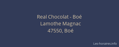 Real Chocolat - Bo&eacute;
