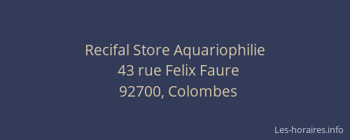Recifal Store Aquariophilie