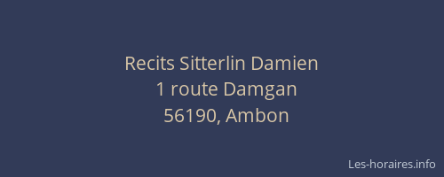 Recits Sitterlin Damien