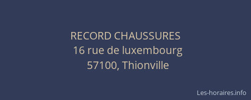 RECORD CHAUSSURES