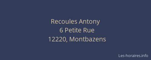 Recoules Antony