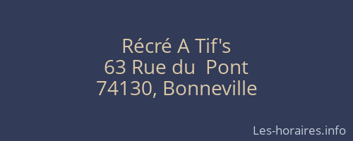 Récré A Tif's