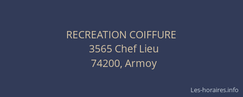 RECREATION COIFFURE