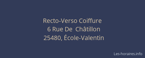 Recto-Verso Coiffure