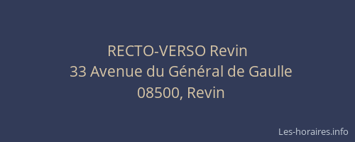 RECTO-VERSO Revin