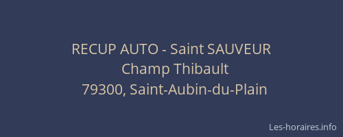 RECUP AUTO - Saint SAUVEUR