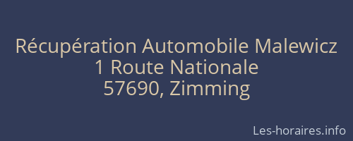 Récupération Automobile Malewicz