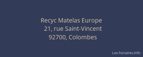 Recyc Matelas Europe