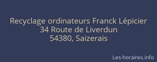 Recyclage ordinateurs Franck Lépicier