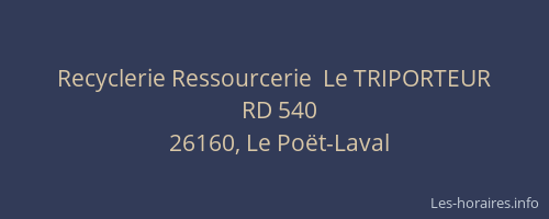 Recyclerie Ressourcerie  Le TRIPORTEUR