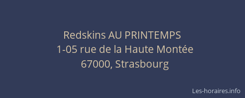 Redskins AU PRINTEMPS
