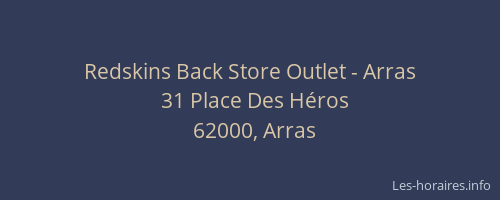 Redskins Back Store Outlet - Arras