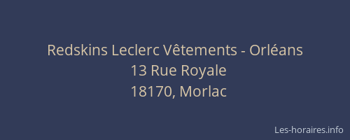 Redskins Leclerc V&ecirc;tements - Orl&eacute;ans