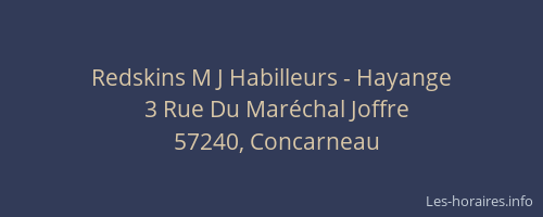 Redskins M J Habilleurs - Hayange