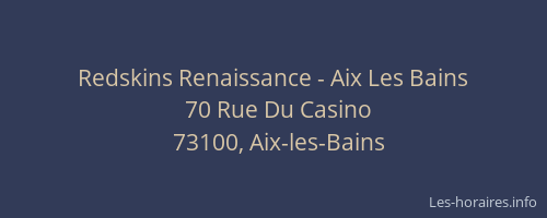 Redskins Renaissance - Aix Les Bains