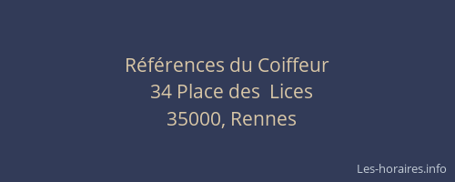 Références du Coiffeur