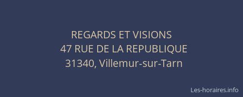 REGARDS ET VISIONS