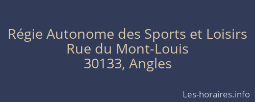 Régie Autonome des Sports et Loisirs