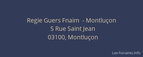 Regie Guers Fnaim  - Montluçon