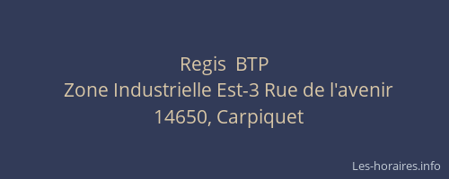 Regis  BTP
