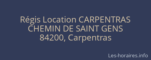 Régis Location CARPENTRAS