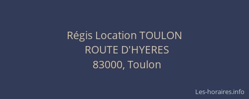 Régis Location TOULON