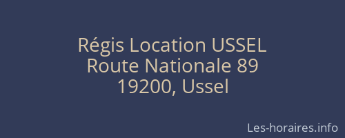 Régis Location USSEL