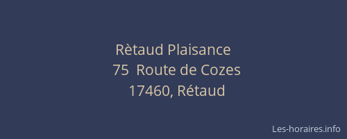 R&egrave;taud Plaisance