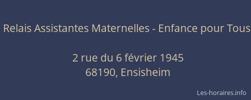 Relais Assistantes Maternelles - Enfance pour Tous