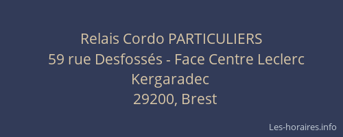 Relais Cordo PARTICULIERS