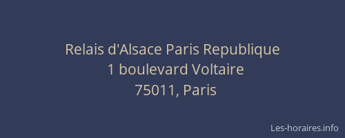 Relais d'Alsace Paris Republique
