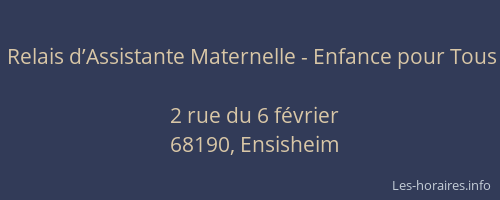 Relais d’Assistante Maternelle - Enfance pour Tous