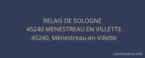 RELAIS DE SOLOGNE