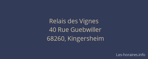 Relais des Vignes