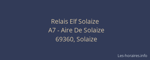 Relais Elf Solaize