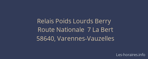 Relais Poids Lourds Berry