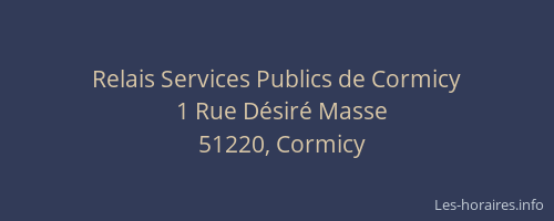 Relais Services Publics de Cormicy