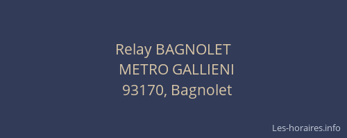 Relay BAGNOLET