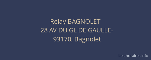 Relay BAGNOLET