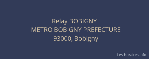 Relay BOBIGNY