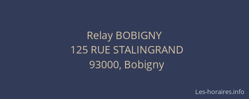 Relay BOBIGNY