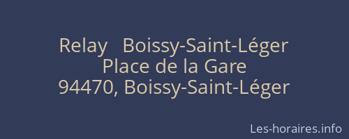 Relay   Boissy-Saint-L&eacute;ger