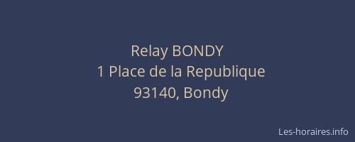 Relay BONDY
