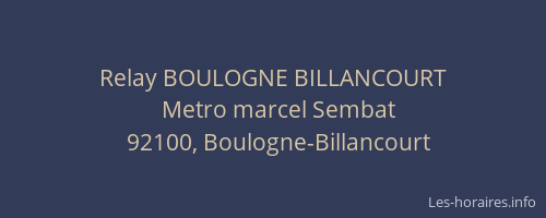 Relay BOULOGNE BILLANCOURT