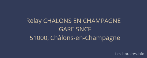 Relay CHALONS EN CHAMPAGNE