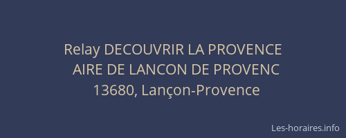 Relay DECOUVRIR LA PROVENCE