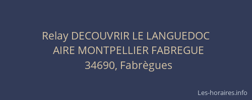 Relay DECOUVRIR LE LANGUEDOC